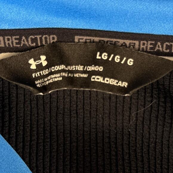 Under Armour Fitted ColdGear Black/White/Blue Reactor Jacket Size Large - Picture 3 of 7